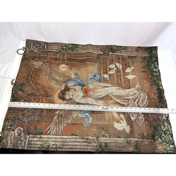 Angel of Love Tapestry Wall Hanging Angel Flowers 25" x 33" Lena Lui Romanticism - Picture 5 of 11